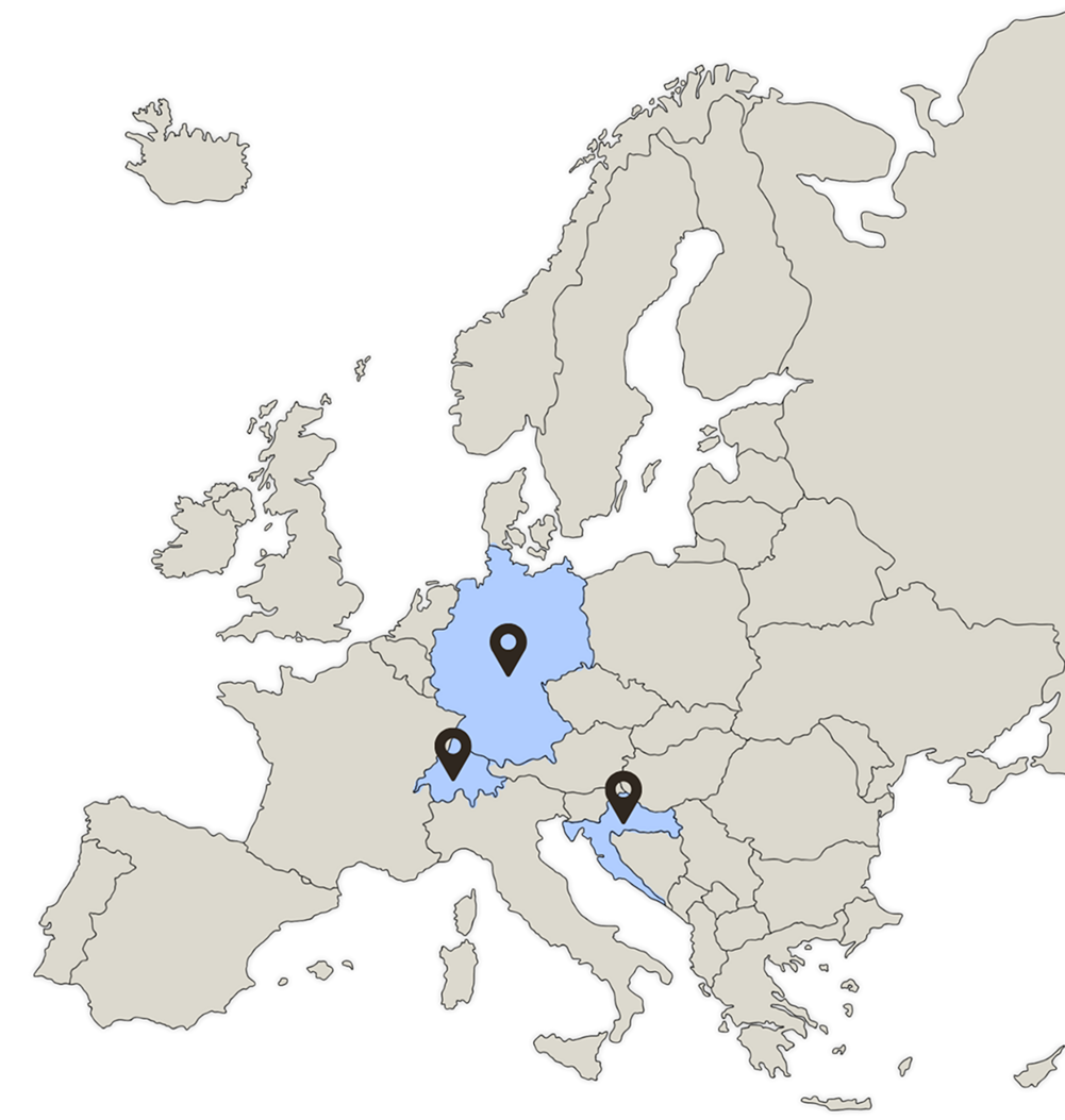 Locations across Europe